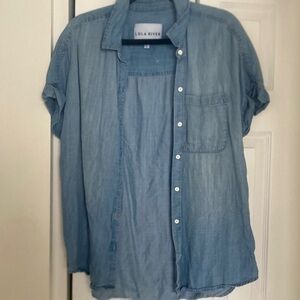 Lola River Women's Light Blue Short Sleeve Top